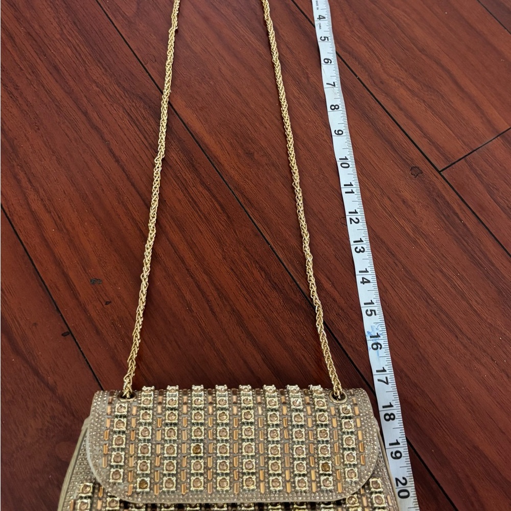 Embellished Gold-Tone Chain Crossbody Bag - Picture 8 of 8